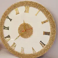 ساعت رزینی زیبا و دستساز،تابلوی گل خشک|ساعت دیواری و تزئینی|شیراز, نصر|دیوار