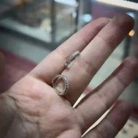 گوشواره حلقه/ نقره خارجی / روکش طلا سفید