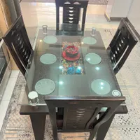 ناهار خوری ۴ نفره چوب|میز و صندلی غذاخوری|مبارکه, |دیوار