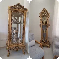 بوفه و ساعت ایستاده چوب راش کاملا نو ست هم