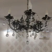 لوستر برنجی ۶ شعله و ۶ شاخه