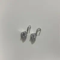 گوشواره نقره با سنگ MOISSANITE|جواهرات|تبریز, |دیوار