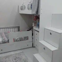 تخت دو طبقه سفید