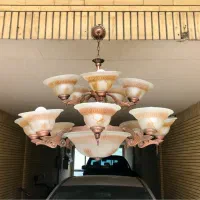 لوستر حبابی ۱۳ شاخه همراه ۱۳ لامپ|لوستر و چراغ آویز|مشهد, کوه سنگی|دیوار