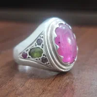 انگشتر نقره با گوهر سنگ اصلی