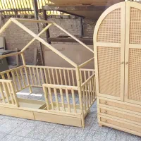 تخت کلبه مونته سوری چوبی کمد دراور