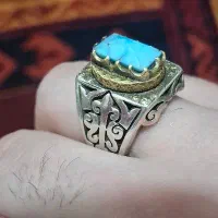 فروش انگشتر نقره فیروزه جواهر دست ساز حجت