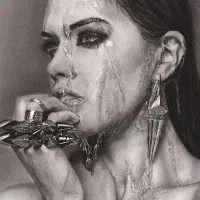 سیاه قلم چهره زن