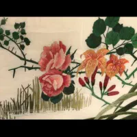 تابلو سوزن دوزی ژاپنی آنتیک|تابلو، نقاشی، عکس|تهران, پاسداران|دیوار