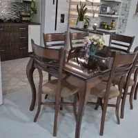 میز غذا خوری ۶ نفره چوب گردو در حد آک