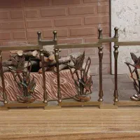 شومینه سفالی همراه هیزم و گارد برنزی