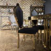 صندلی مشکی طلایی تالار