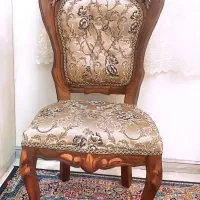 دو عدد مبل میزبان چوب گردو دورو منبت