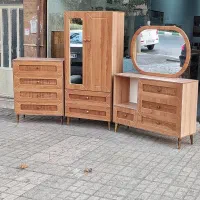 کمد و دراور و میز آرایش حصیری پایه و دستگیره چوبی