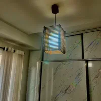 لوستر چوبی شیشه ای