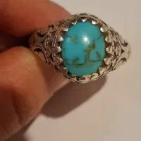 فیروزه اصل و زیبا با رکاب نقره ۱۳ گرمی