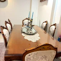 مبلمان استیل چوب گردو با میز هشت نفره|مبلمان خانگی و میز عسلی|تهران, شهرک آزمایش|دیوار