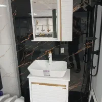 کابین روشویی سفیدطلا