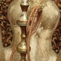 قلیان برنجی ۶ تیکه هندی میناکاری