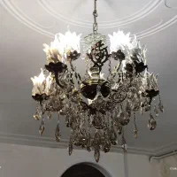 لوستر پنج شاخه ده شعله برنز زیبا