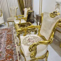 مبلمان ۹ نفره استیل چوب راش ورق طلا برای جهازیه|مبلمان خانگی و میز عسلی|مشهد, شهید فرامرز عباسی|دیوار