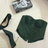 تاپلکس دانتل سبز اماده سایز ۳۶-۳۸