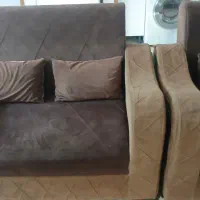 مبل ۷ نفره همراه با یک میز بزرگ و ۳ میز عسلی|مبلمان خانگی و میز عسلی|زبرخان, |دیوار