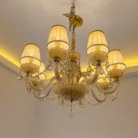 یک جفت لوستر کریستال هشت شاخه