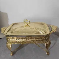 ست سوفله خوری طلایی نو. سوفله مرغ سالاد و سوپ|ظروف سرو و پذیرایی|کاشمر, |دیوار