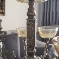 شمعدان برنز و شیشه|ظروف سرو و پذیرایی|محمدشهر, شهرک پیام (مهرالبرز)|دیوار