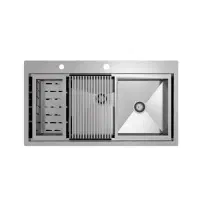 سینک استیل سانت باکسی دست ساز با لوازم