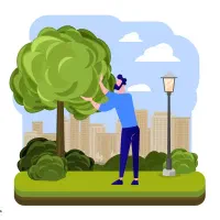 کارگر گلخانه و فضای سبز