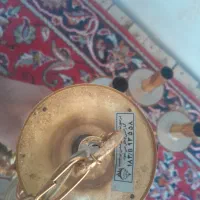 لوستر برنجی ابکاری طلا،سه شاخه 6شعله