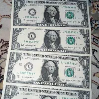 تعدادی یک دلاری ، شماره سریال پشت سر هم|کلکسیون سکه، تمبر، اسکناس|گرگان, |دیوار