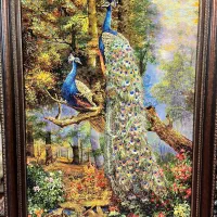 تابلو طاوس ۶۰ رج  تبریز چله ابریشم