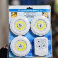 چراغ LED روکار لمسی با ریموت کنترل . پک ۳ عددی