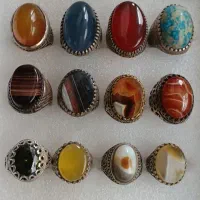 انگشتر نقره عقیق سلیمانی رگه دار