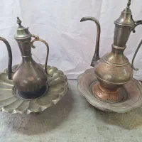آفتابه لگن مسی برنجی روسی قدیمی عتیقه آنتیک
