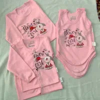 لباس تیکه ای و شورت و کلاه نوزاد