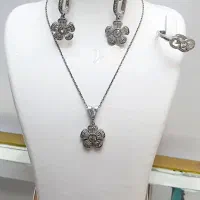 ست گردنبند و گوشواره و انگشتر نقره زنانه|جواهرات|اصفهان, چرخاب|دیوار