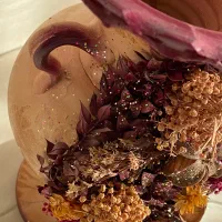 گلدان سفالی پتینه‌کاری شده  کاملاً سالم|گل مصنوعی|رشت, دیانتی|دیوار