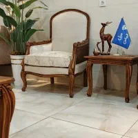 مبل چوبی کویین فرانسوی اصلی افسون کاجی کد96258