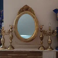 ایینه و شمعدون انتیک