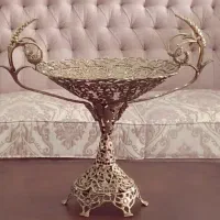 میوه خوری برنج و شمعدان برنز
