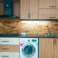 کابینت ام دی اف بهمراه  سینک ظرفشویی وبوفه و میز