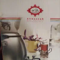 سماور رو گازی عالی نسب آکبند همراه قوری چینی