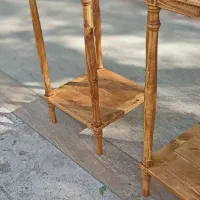 گل میز آباژور آنتیک تمام چوب