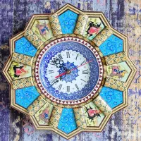 ساعت خاتم کاری و مینا کاری دو موتوره اصل