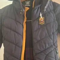 کاپشن پسرانه کلاه دار سورمه ای سایز 4تا 5 سال نو