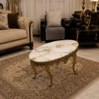 یک عددمیز عسلی سنگ مرمر وپایه برنج سنگین میزسنگی
